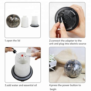 Trang Trí Trang Nhã Đá Cẩm Thạch Gốm Máy Tạo Độ Ẩm Không Khí Điện Siêu Âm Tinh Dầu Khuếch Tán Hương Thơm - Product Image 6