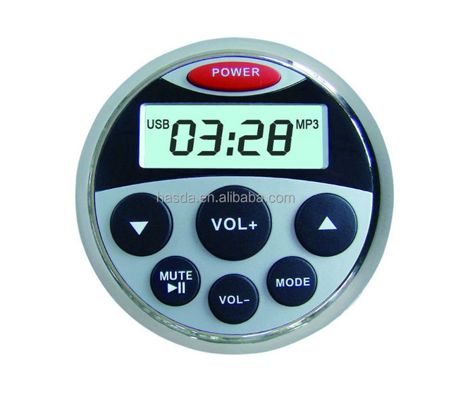 Mini Mp3 Car Radio Player Watertight Marine Remote Control for Motorcycle ATV/UTV