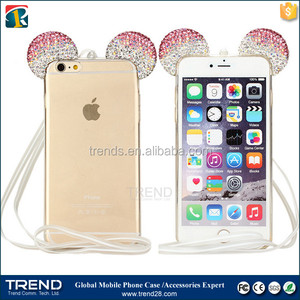 Nueva 3d diamante oreja de ratón clear tpu para el <span class=keywords><strong>iphone</strong></span> 6 más - Product Image 3