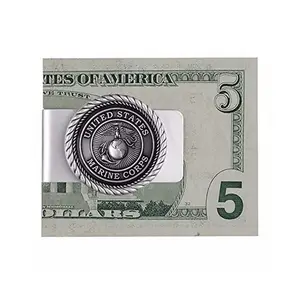 High Quality Plating Silver Dollar Spring Money Clip Bar Usb Flash Drive Money Clip