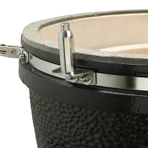 Negro de cerámica de carbón Kamado fumador Grill cocinan el exterior patio trasero barbacoa acero inoxidable de doble rejillas - Product Image 2