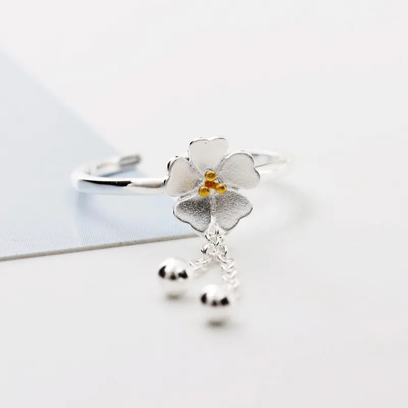 925 Sterling Silver ball flower design Rings