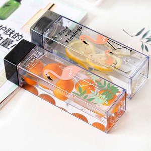 Bình Đựng Nước Bằng Nhựa Mềm In Hình Chim Hồng Hạc Vuông 450Ml - Product Image 2