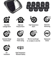 Afficheur solaire sans fil avec port de charge Type-C 12V, capteur TPMS numérique universel pour bus et camions