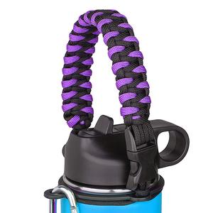 핫 세일 더블 위브 스타일 <span class=keywords><strong>550</strong></span> paracord 로프 물병 핸들 carabiner 생존 키트 캠핑 하이킹 휴가 - Product Image 4