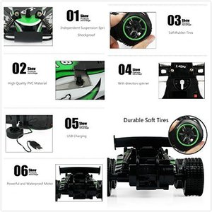 Camion tout-terrain RC <span class=keywords><strong>Rock</strong></span> 2.4GHz 2WD haute vitesse 1:20 <span class=keywords><strong>Radio</strong></span> télécommande voiture de course électrique Buggy de course rapide - Product Image 2