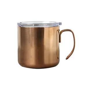Nordic industrial style rose gold and silver stainless steel coffee mug