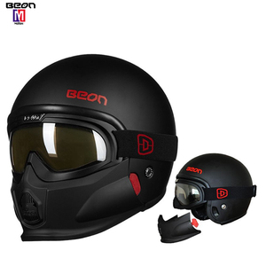face motorcycle helmet with goggles 