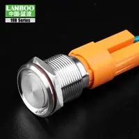 LANBOO 19 مللي متر 10A مفتاح زر دفع معدني قفل ذاتي / إعادة ضبط ذاتي لحظية مقاومة للماء IP67 مفتاح 3-24 فولت 220 فولت