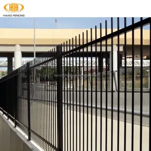 2020 new arrival powder coating security picket top steel fence with gate