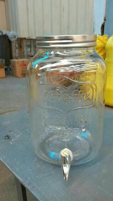 2 Gallon Glass Mason Jar Beverage Juice water Dispenser With Tap.