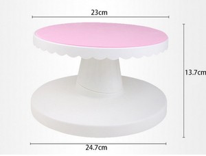 Ruota rotante regolabile di plastica della decorazione della torta di prezzi di fabbrica di vendita calda all'ingrosso, cremagliera rotante della torta - Product Image 2