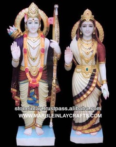 Makrana-estatua de mármol Ram Sita para el hogar, Idol de adoración decorativa e India, bonita y atractiva, hecha en la India - Product Image 1