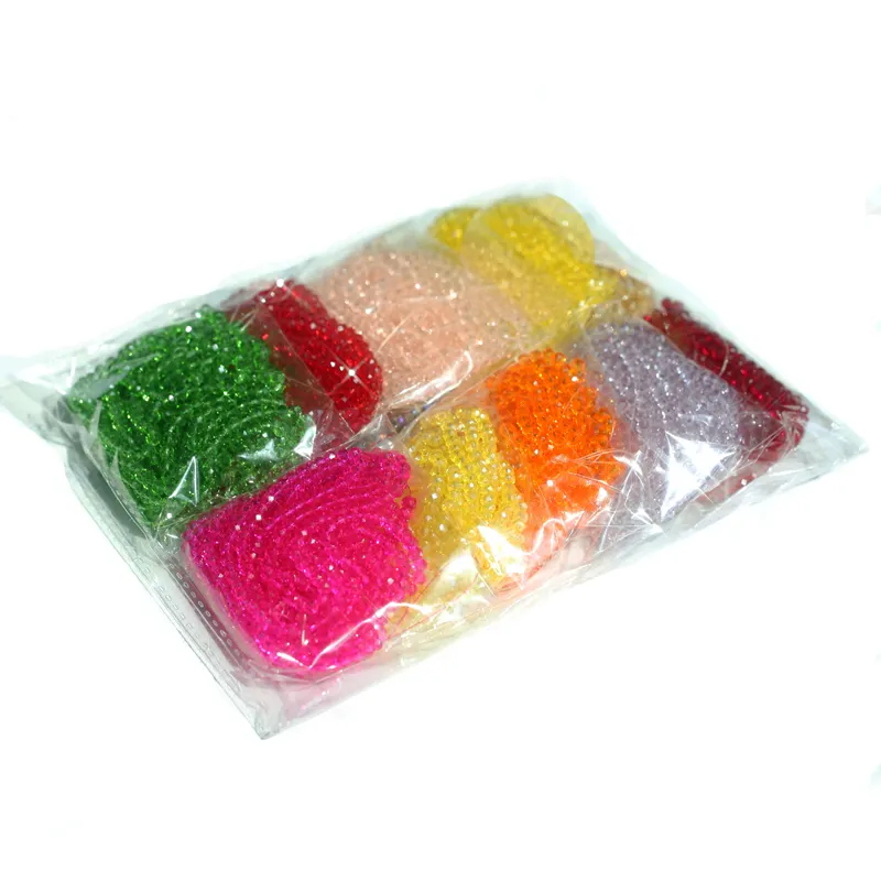 Rolos de cristal de arco-íris de cores variadas, pacotes de amostras coletivas de contas para decoração de pulseira