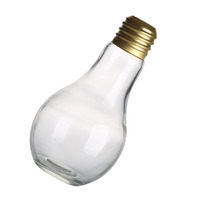 Tasse d'eau en verre transparent, de 100ml, 200ml, 300ml, 500ml, pour jus à lait, récipient en forme d'ampoule,