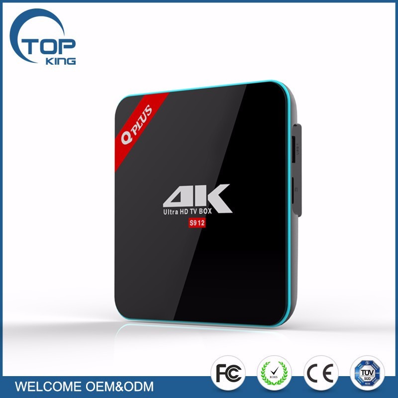 Venta caliente REINO UNIDO EE. UU. CA producto Patentado S912 Amlogic 2 GB/16 GB KODI 16.1 Q Plus android TV CAJA de 6.0