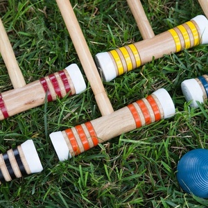 Ensemble <span class=keywords><strong>de</strong></span> <span class=keywords><strong>croquet</strong></span> en bois vintage pour 6 joueurs avec chariot <span class=keywords><strong>de</strong></span> transport - Product Image 5