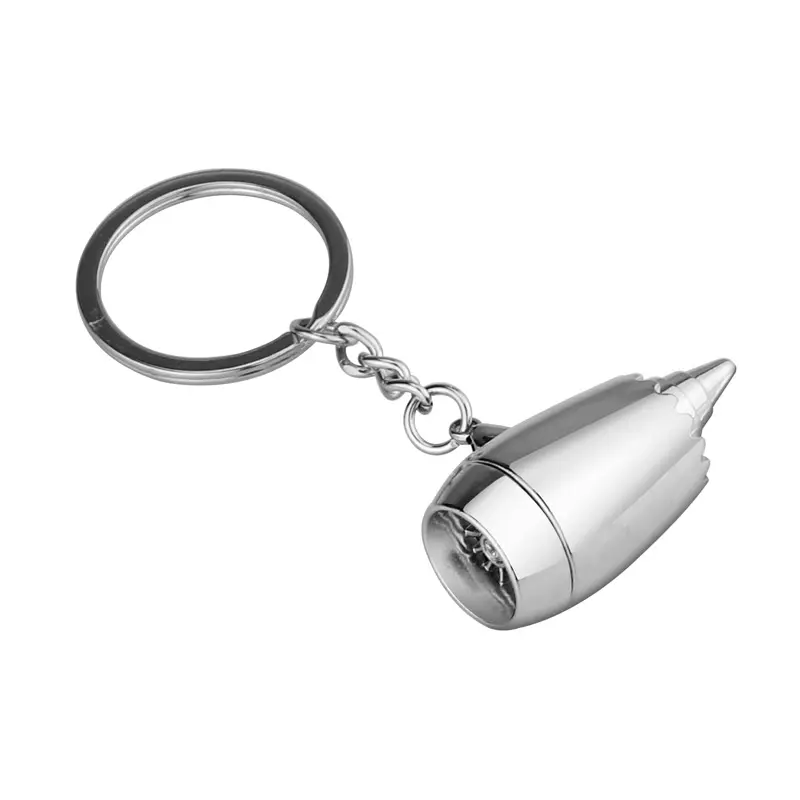 2019 New design creative 3D aeroengine metal key ring Airline gift as promotion custom logo aircraft keyring holder