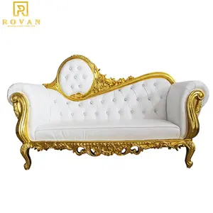 Venta caliente de alta doble rey trono silla barata real de lujo Silla de boda para el novio y la novia