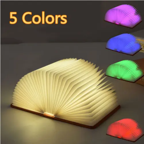 UCHOME Creativo Pieghevole Pagine Pieghevole del Libro del Led Luce di Notte di Figura