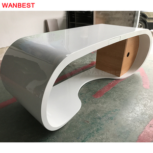 Hot bán văn phòng bàn trắng rắn bề mặt đá Máy tính bảng thiết kế với ngăn kéo hiện đại bàn điều hành - Product Image 4