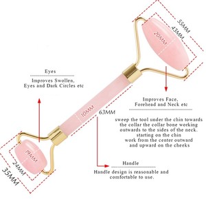 Quarzo rosa pietra guasha al quarzo <span class=keywords><strong>rullo</strong></span> di <span class=keywords><strong>massaggio</strong></span> del viso - Product Image 4