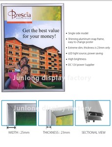 Poster Hiển Thị Phim A2 <span class=keywords><strong>LED</strong></span> Slim Nhôm Hộp Ánh Sáng Khung Hình - Product Image 4