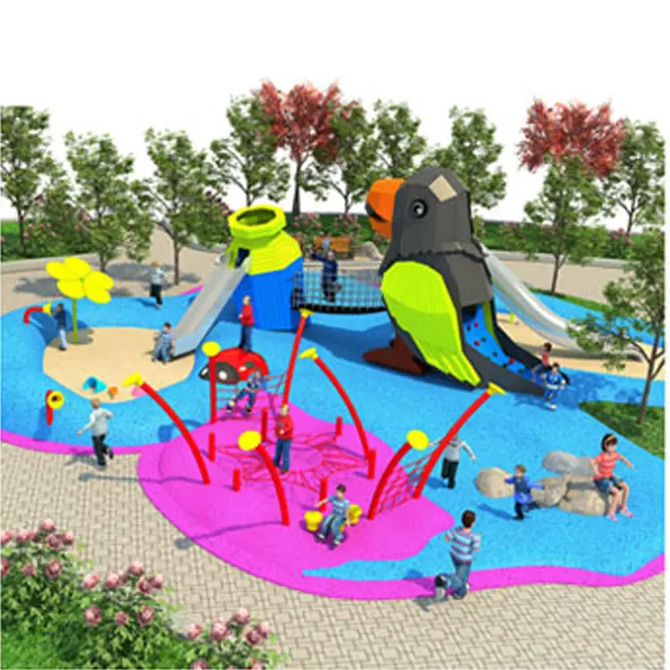 Large Children Outdoor Individuation Crow Drinks Water Theme Playground Park