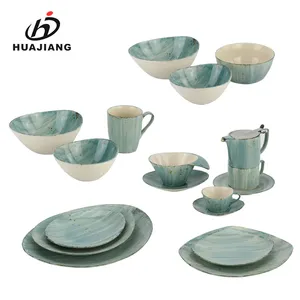 Trends brand new turquoise colors modern living porcelain dinnerware set