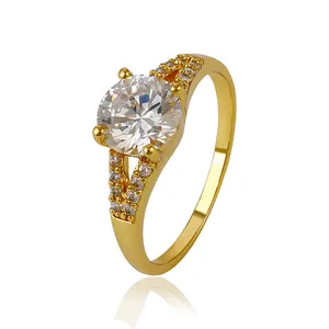 14076 xuping copper alloy Dubai 24k gold plated engagement diamond ring