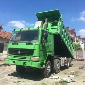 Used green 40ton heavy duty truck, dump HOWO truck, 8X4 Tipper Truck