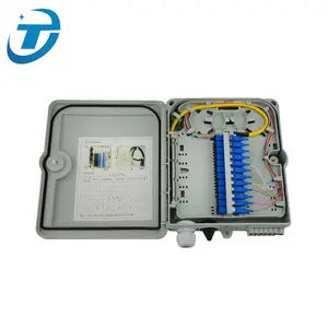 FTTH Indoor Outdoor Wall Mount 4 8 12 16 24 48 Core Fiber Optic Termination Box, Telecom Fiber Cable Distribution Box IP65