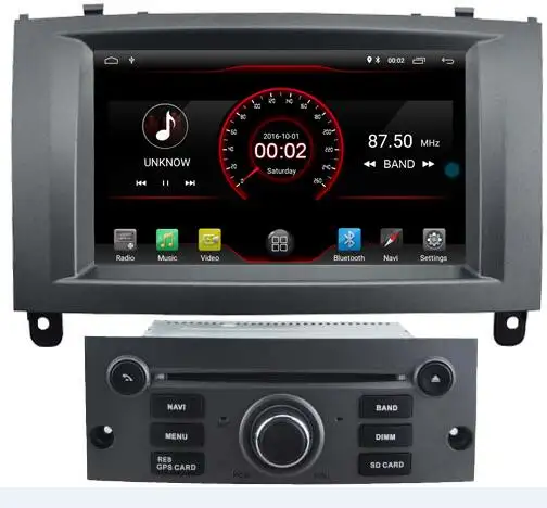 Pemutar Dvd Mobil 7 Inci Android 10, Layar Sentuh Tesla untuk Peugeot 407, Pemutar Video Mobil, Dasbor Digital 4G