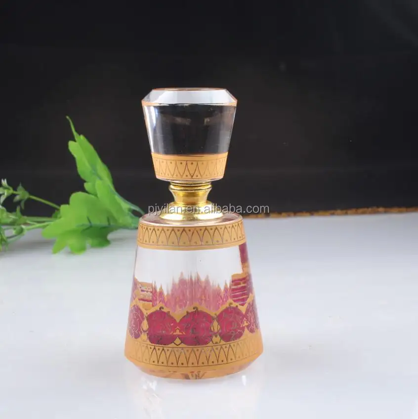 Natural High Quality Gemstone Essential Oil Rhombus Arabia water bottle Islam Crystal Perfume Bottle
