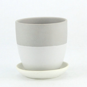 Demi de cerámica pequeña dimensión decorativa barato maceta con bandeja impermeable - Product Image 6