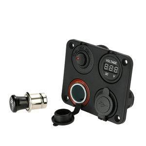 12 v-24 v 4 lubang panel 4x4 berkemah caravan 2 x USB pengisi daya LED Voltmeter - Product Image 4