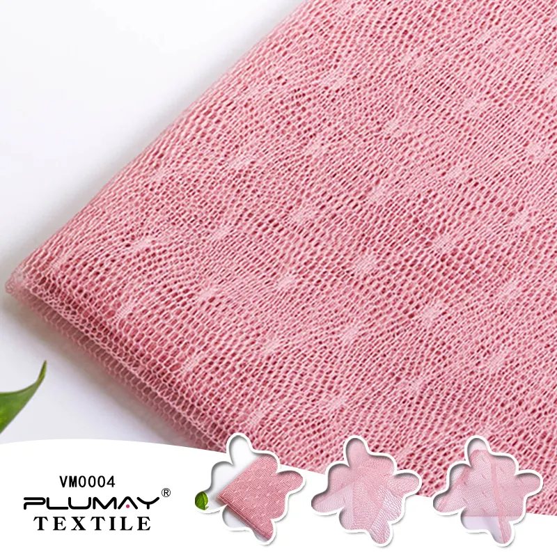 Tissu 100% polyester tricoté en dentelle, étoffe jacquard solide pour vêtements décontractés