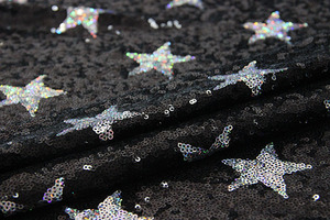 Tela de Lentejuelas con Patrón de Estrellas Negras Clásicas de Nanyee Textile - Product Image 6