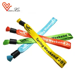 Promotion High Quality Event Festival Wristbands/Woven Polyester Bracelets/Fabric Heat Transfer Printing Wrist Bands