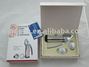 <b>Wine</b> Vacuum Pump With <b>Stopper</b> Metal Portable Bottle Sealer Modern Design - Product Image 4