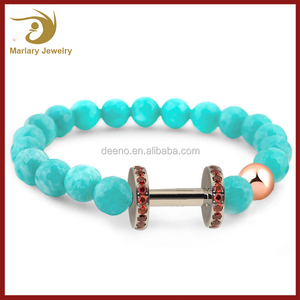 Guérison Lave Magnétique Perle Argent <span class=keywords><strong>Crossfit</strong></span> Musculation Haltère Haltère Bracelet Fitness Charme Bijoux Pour Hommes - Product Image 4