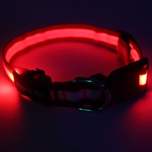 High Quality Custom Nylon LED <strong>Glow</strong> Pet <strong>Collars</strong> with Animal Pattern &amp; Ribbon Decoration Wholesale Pets Toys and Accessories - Product Image 3