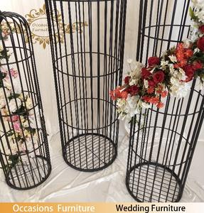 Kuş kafesi büyük vazo demir siyah Centerpiece düğün zemin dekor olaylar sahne süslemeleri için - Product Image 3