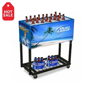 Patio <span class=keywords><strong>BUD</strong></span> <span class=keywords><strong>Light</strong></span> Beer Cooler Box Cart Refroidisseur de canettes isolé en acier inoxydable - Product Image 1