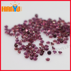 Gemas sueltas 2.25mm <span class=keywords><strong>diamante</strong></span> redondo de piedra natural de color púrpura de piedra granate - Product Image 3