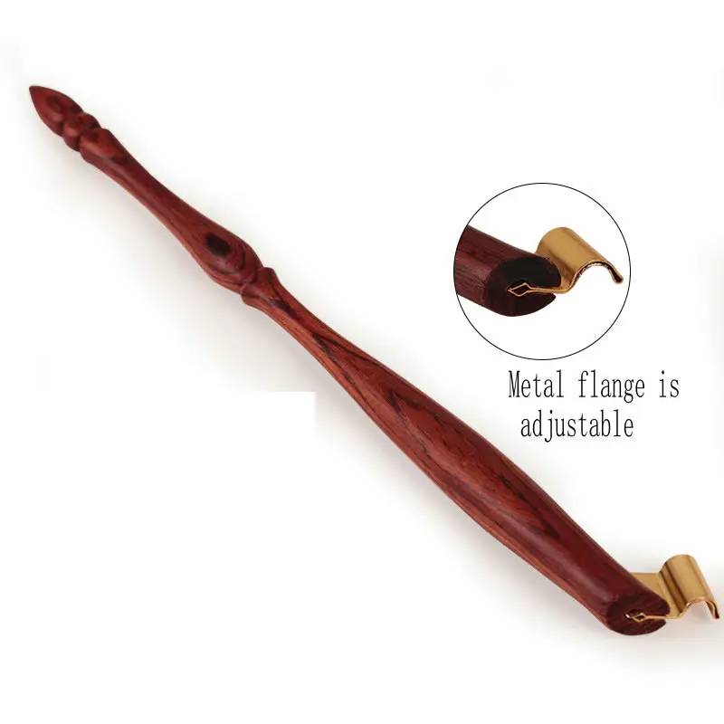 Handmade wooden calligraphy oblique nib pen holder with removable brass flange english stand dual convertible dip pen