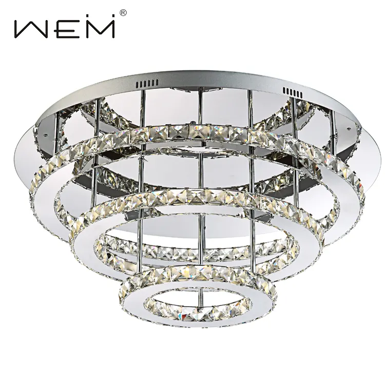 indoor hotel luxury decor 3 round crystal rings ceiling light crystal decorative ceiling lights for home decor