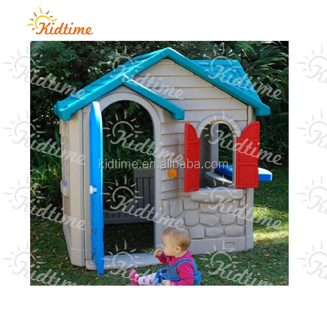 Дизайнерские интересные пластиковые детские игровые домики с горкой