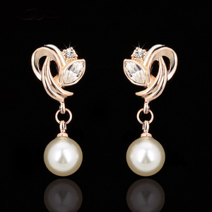 Boucles d'oreilles pendantes en imitation perle vintage de haute qualité, or rose, bijoux de mode pour femmes, cadeau de mariage ou d'anniversaire, vente en gros <span class=keywords><strong>E224</strong></span> - Product Image 5