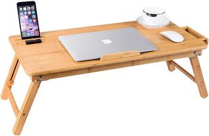 Laptop Desk Bamboo Laptop <strong>Table</strong> Adjustable Lap Tray Large Size Bed Serving Tray Breakfast <strong>Table</strong> Foldable <strong>Notebook</strong> <strong>Computer</strong> Desk - Product Image 3